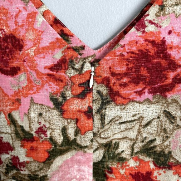 Talbots Womens Pink Floral Sheath Dress Size 18 100% Cotton Mini Dress NWT - Picture 4 of 12